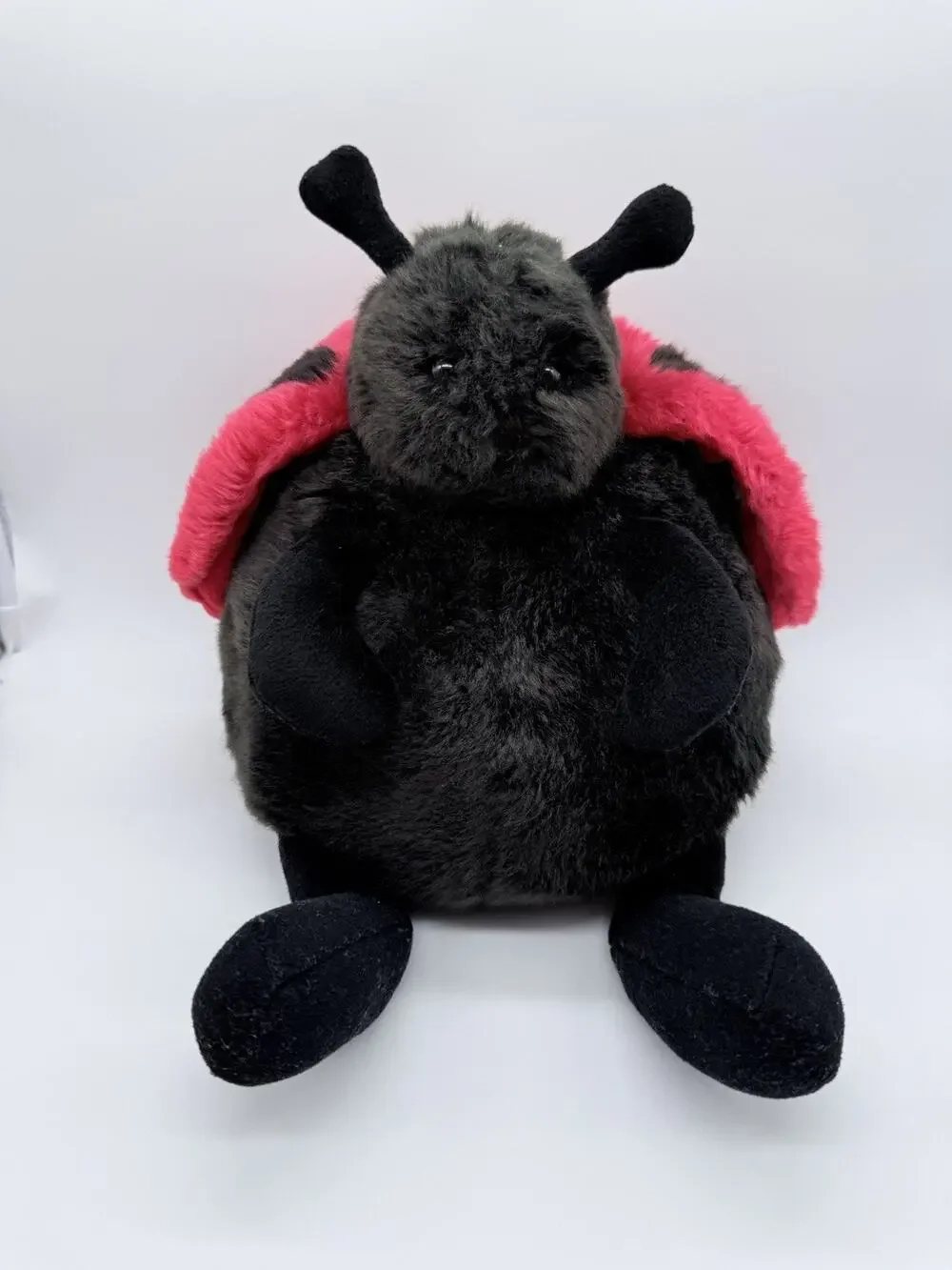 Unipak Plumpee Ladybug Plush Stuffed Animal Black Red Insect LARGE 10